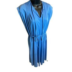 Route One Petite Miss Vintage Blue Cap Sleeve Dress